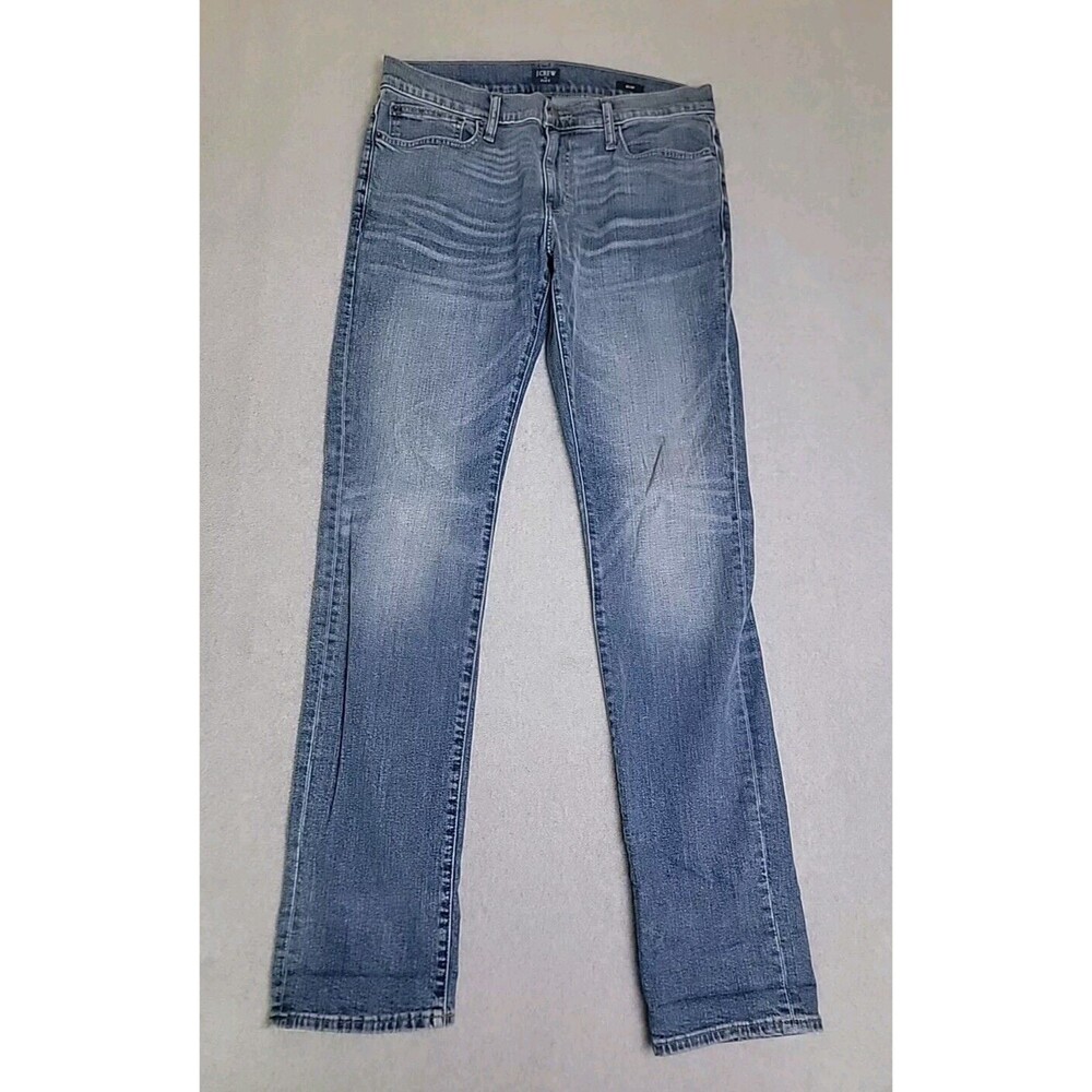 J Crew Outfitters Jeans Mens 33 34x33 Slim Straight Mid Rise Blue Stretch Preppy